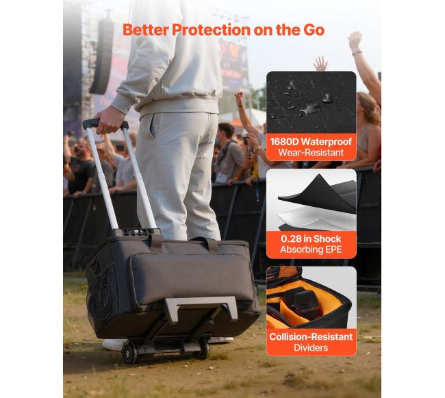 Riedanti DJ kabelių kuprinė su ratais2