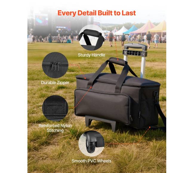 Riedanti DJ kabelių kuprinė su ratais5