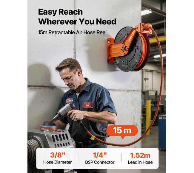 Ištraukiamas oro žarnos būgnas 15m 300 PSI1