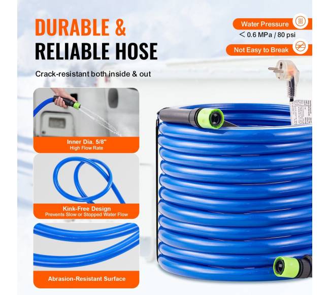 75 ft šildomas vandens laistymo žarna5