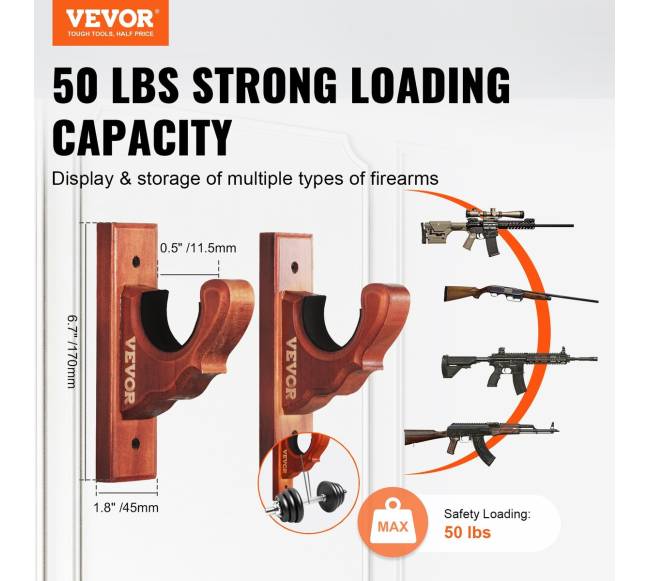 Ginklų laikiklis ant sienos 1 ginklui1