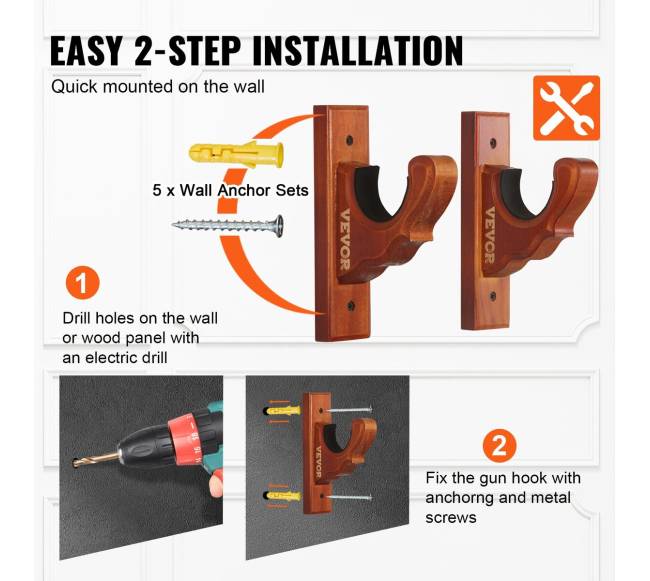 Ginklų laikiklis ant sienos 1 ginklui4