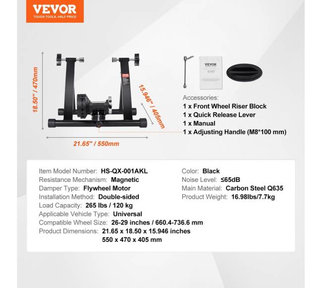 Dviratės treniruoklis su magnetu 26-29 colių ratams6