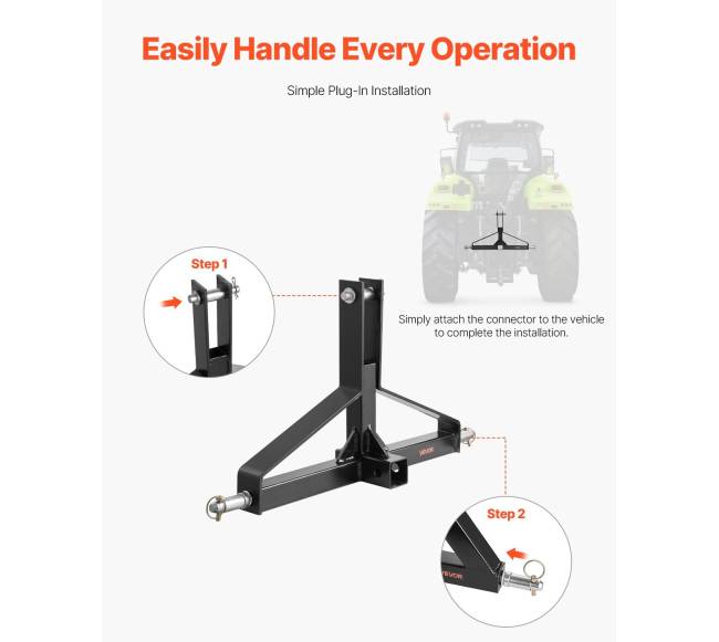 2 colių priekabos kablis traktoriui 1 kategorijos5