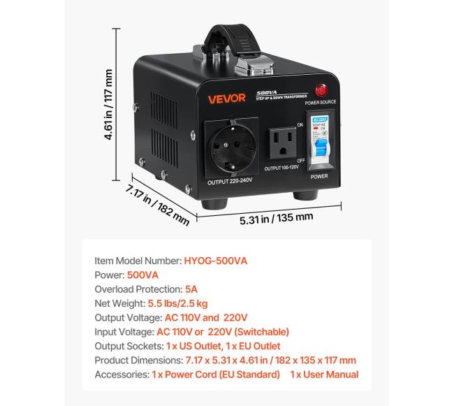 Įtampos keitiklis transformatorius 500VA6