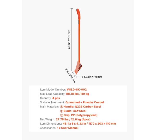 Šiferio nuėmiklis su D tipo rankena, 4 vnt.6