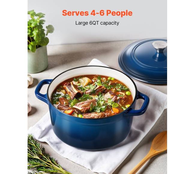 Emaliuotas ketaus puodas 5.7L su dangčiu1