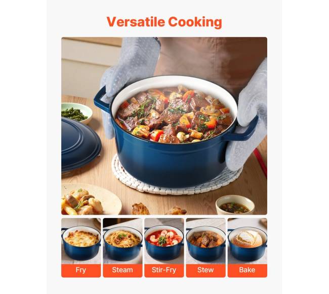 Emaliuotas ketaus puodas 5.7L su dangčiu5