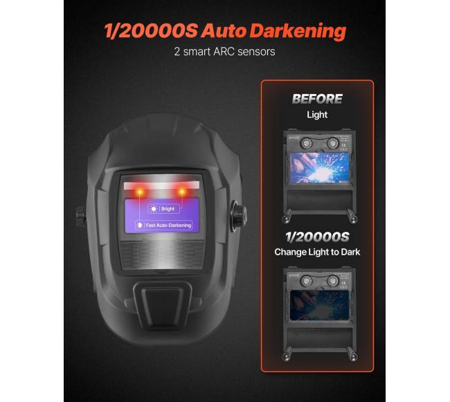 Automatiškai tamsėjantis suvirinimo šalmas su saulės energija2