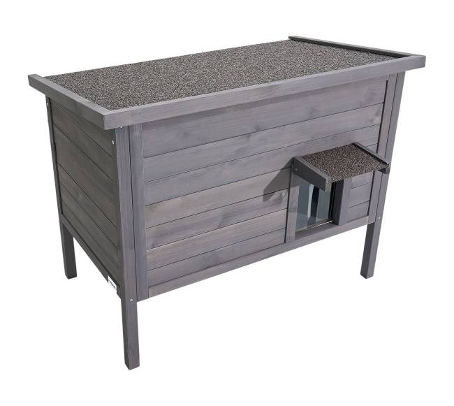 Medinis šildomas namelis katėms lauke9