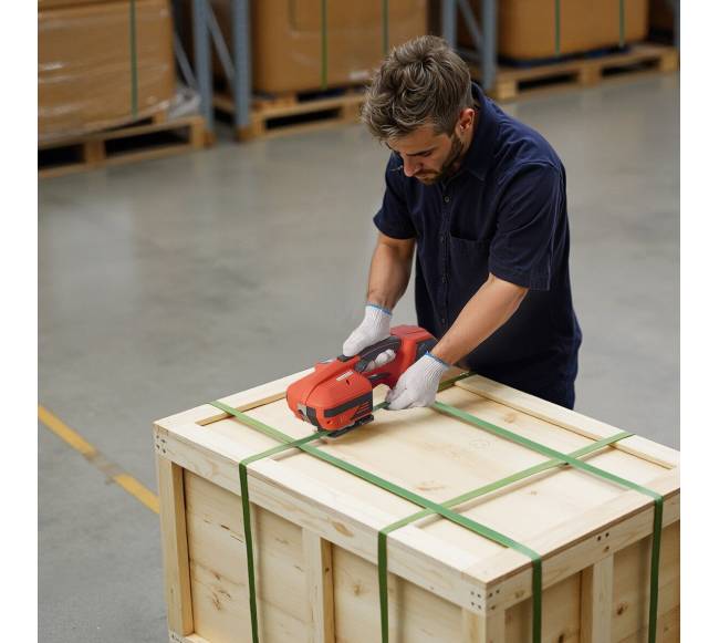 Elektrinė juostavimo mašina, 2 x 4000 mAh baterijos7