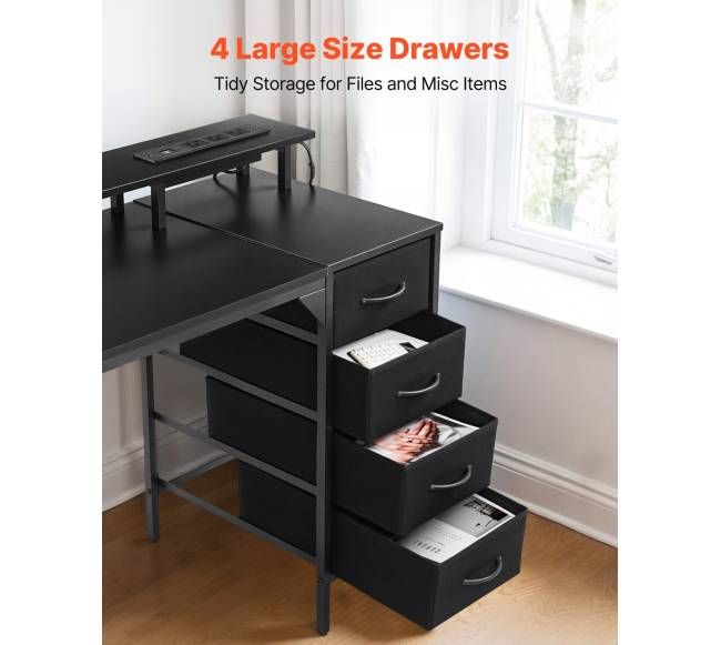 120 cm kompiuterio stalas su LED šviesomis ir elektros lizdais5