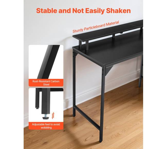 120 cm kompiuterio stalas su LED šviesomis ir elektros lizdais6