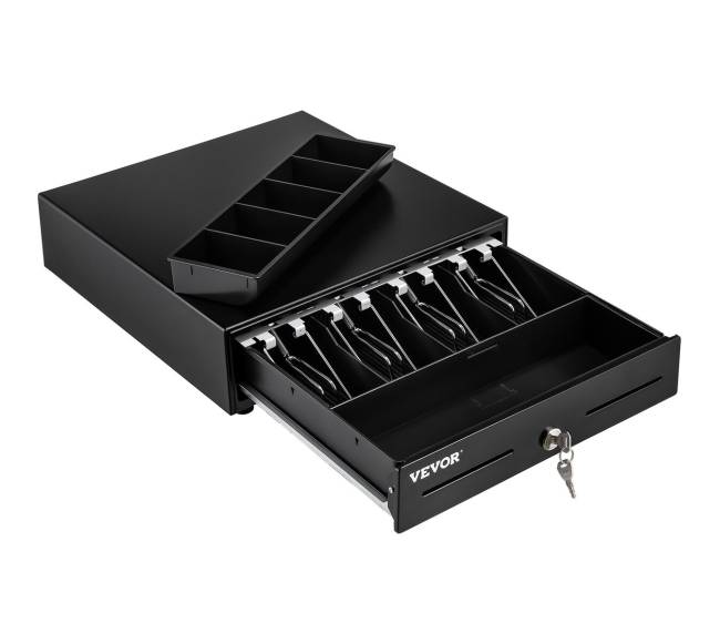 Kasos stalčius su 4 banknotų ir 5 monetų skyreliais0