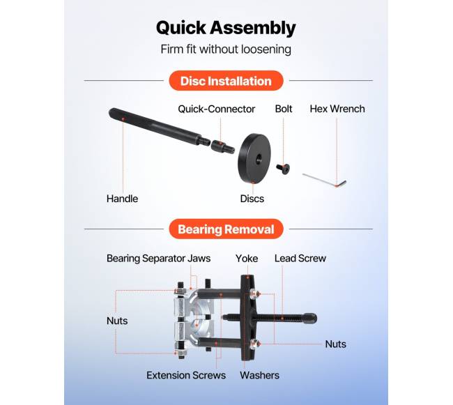 Guolių presavimo rinkinys 52+14 dalys4