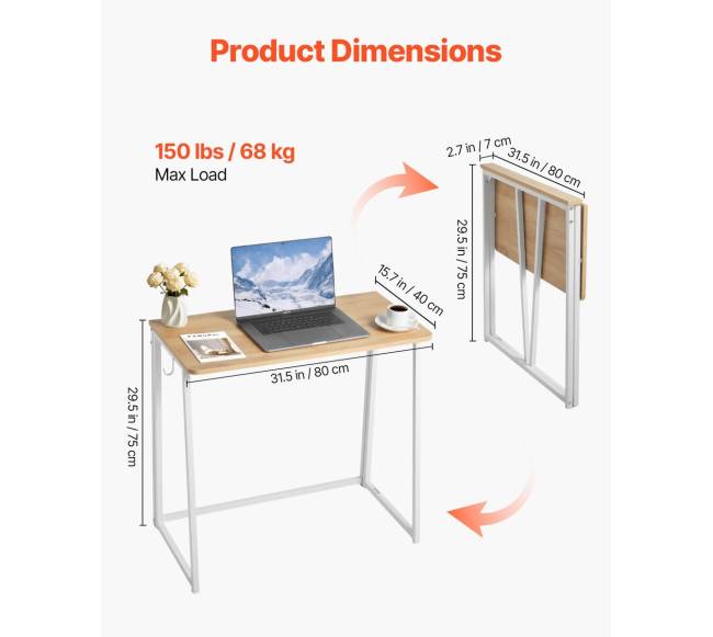 Sulankstomas darbo stalas, 80 cm2