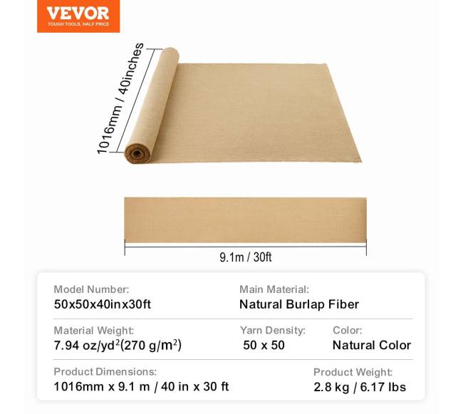 Augalų ir amatų sizalio medžiagos rulonas6