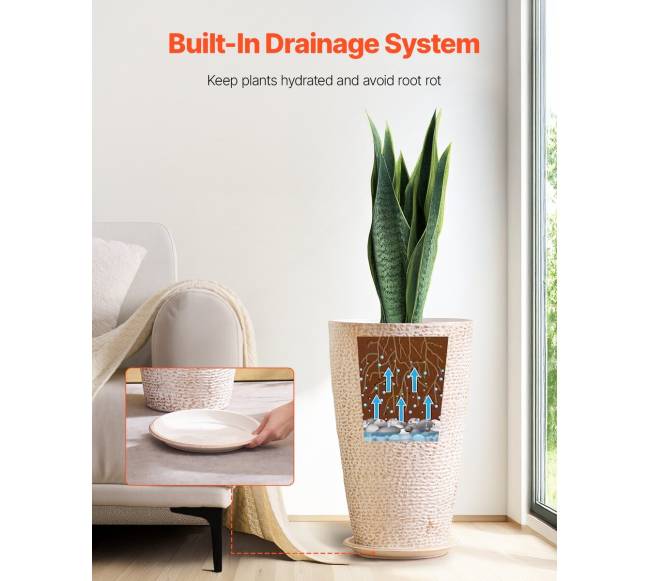 Aukšti gėlių vazonai, 2 vnt., 21 colių3