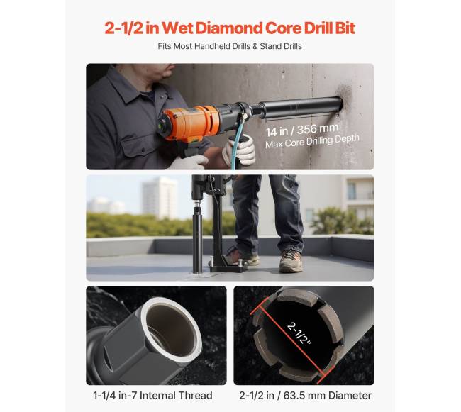 Deimantinė gręžimo karūna, 63.5 mm skersmens1