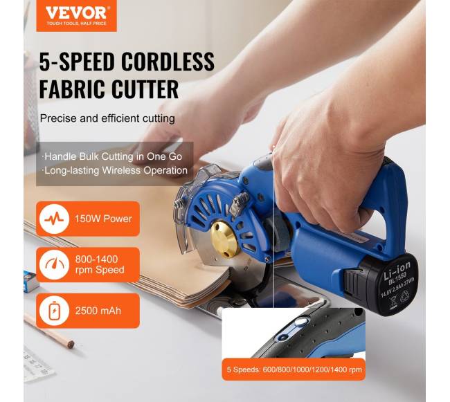 Belaidis audinio pjaustytuvas su 5 greičiais1