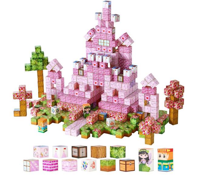 Magnetiniai blokeliai 100 vnt. pilies rinkinys0