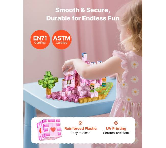 Magnetiniai blokeliai 100 vnt. pilies rinkinys4