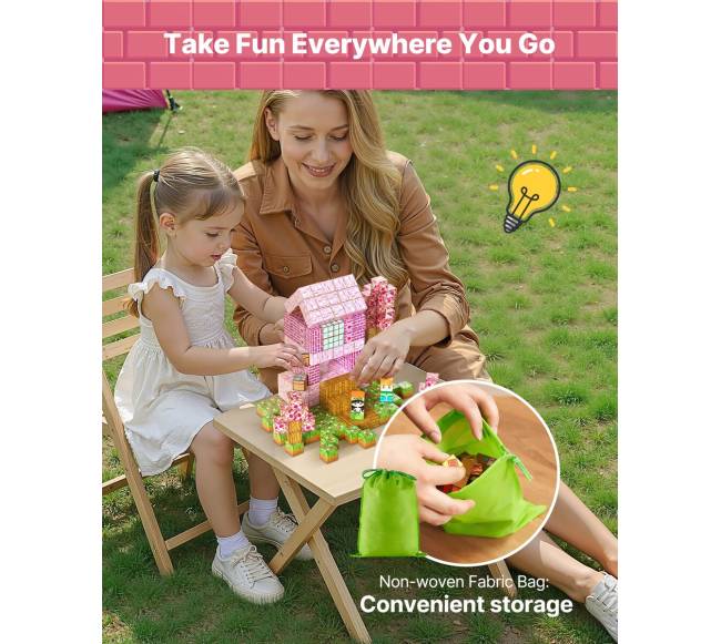 Magnetiniai blokeliai 100 vnt. pilies rinkinys5