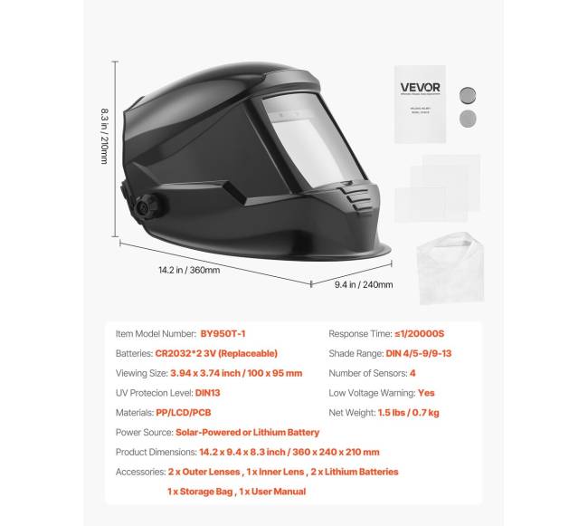 Suvirinimo šalmas su automatinio tamsėjimo funkcija6