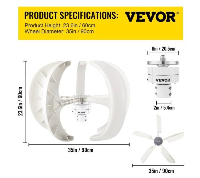 400W vertikalios ašies vėjo turbinų generatorius6