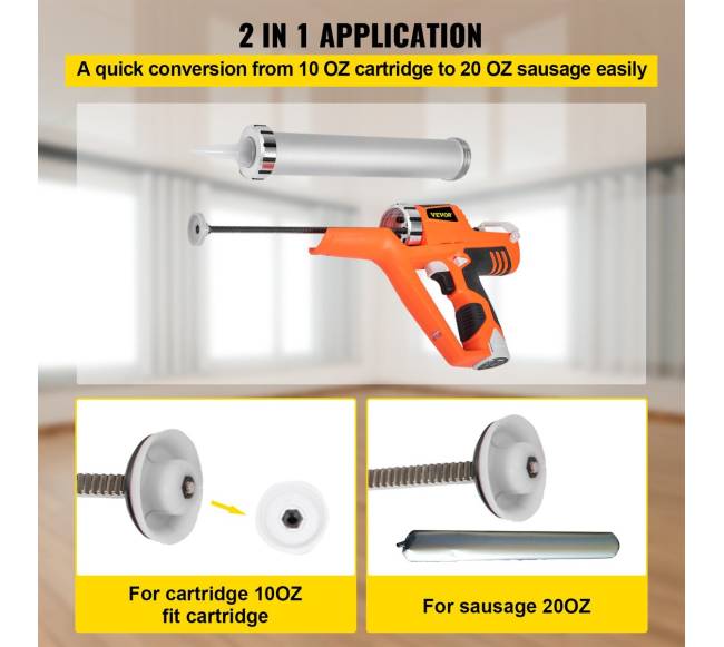 Elektrinis hermetiko pistoletas 300ml600ml3