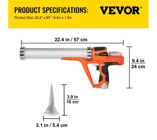 Elektrinis hermetiko pistoletas 300ml600ml6
