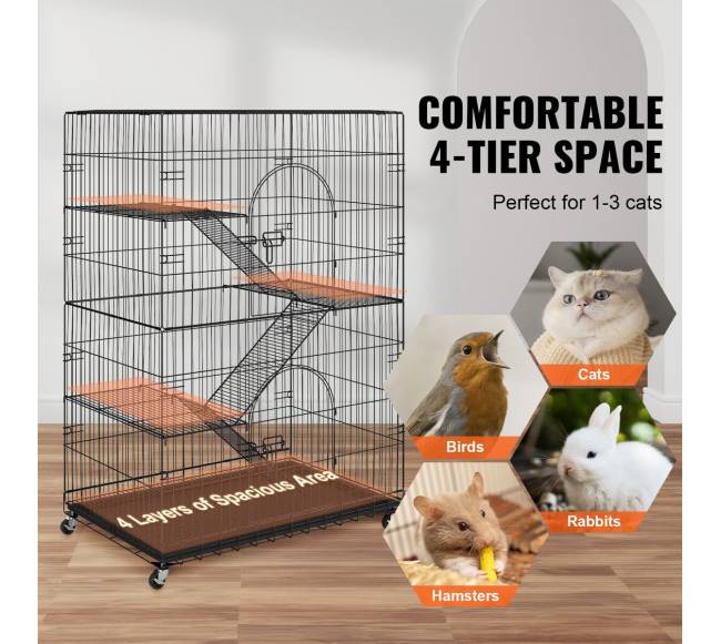 Katinas: 4 aukštų dideli narvai katėms2