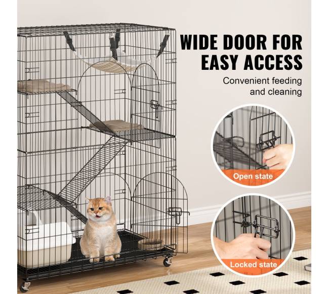 Katinas: 4 aukštų dideli narvai katėms5