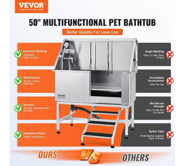 127 cm namų šunų prausykla su laiptais1