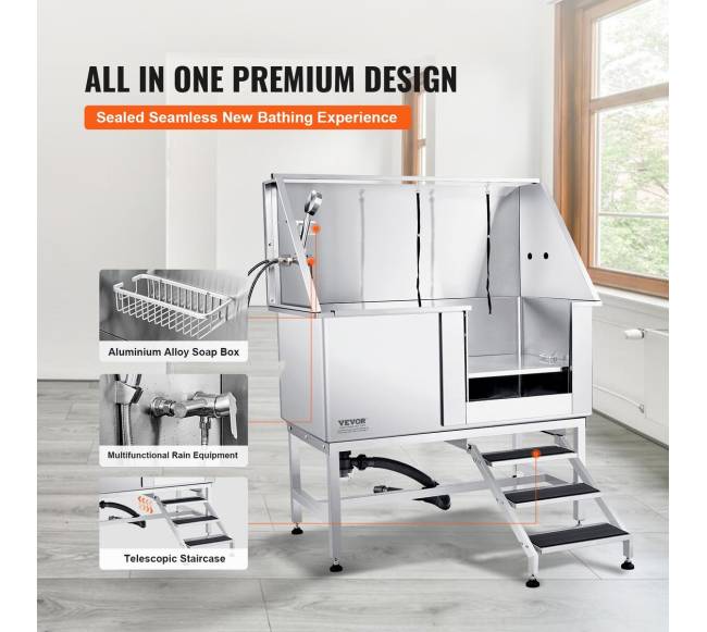 127 cm namų šunų prausykla su laiptais2