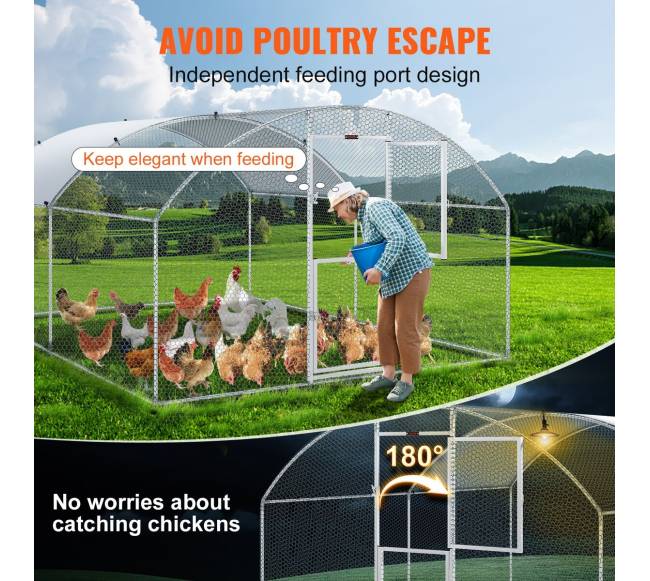 Didelis metalinis vištidė su bėgimo erdve4