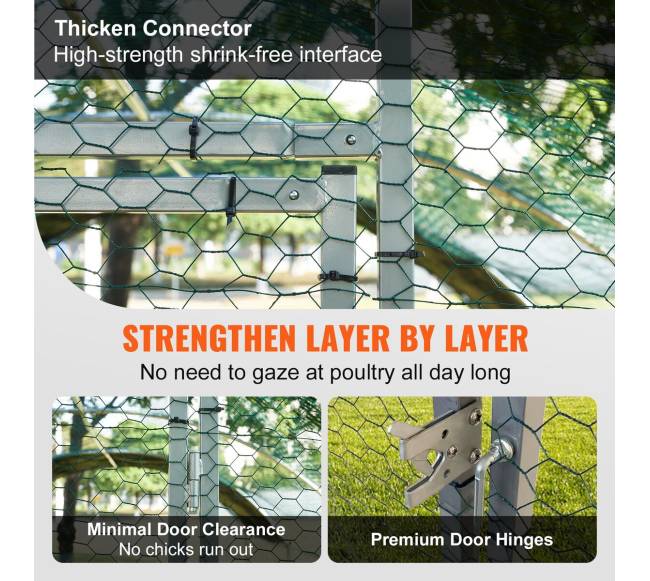 Didelis metalinis vištidė su bėgimo erdve5