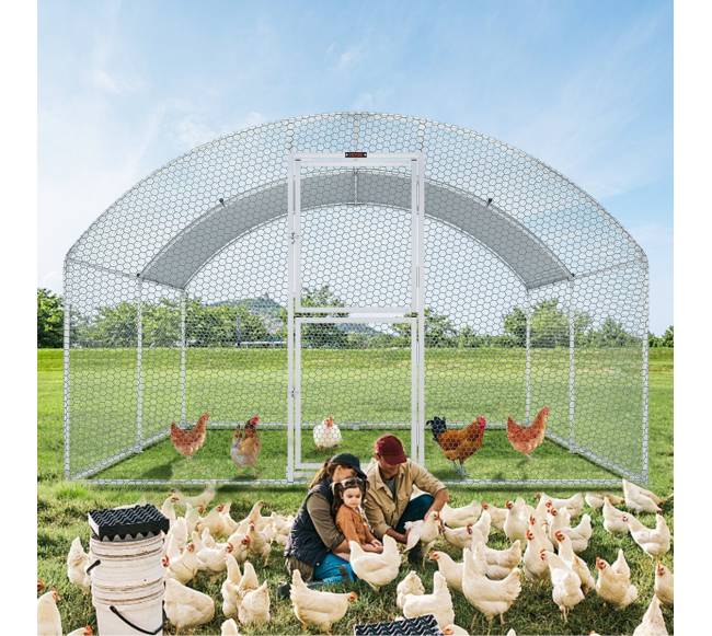 Didelis metalinis vištidė su bėgimo erdve7