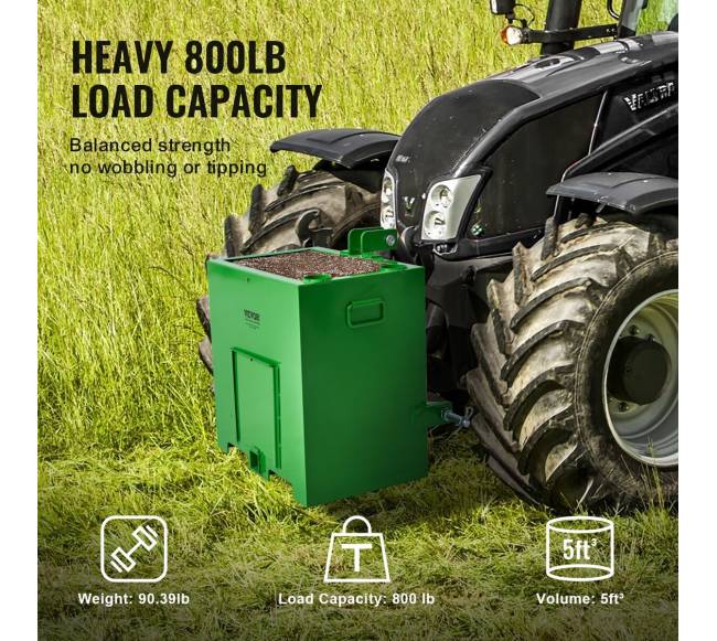 Traktoriaus 3 taškų balasto dėžė, 363 kg talpa3