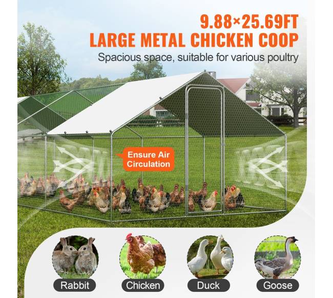 Didelis metalinis vištų namelis su aptvaru3