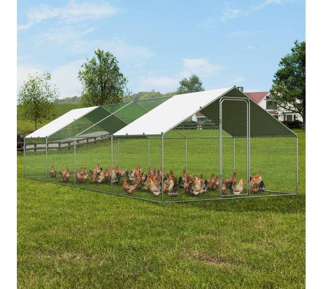 Didelis metalinis vištų namelis su aptvaru7