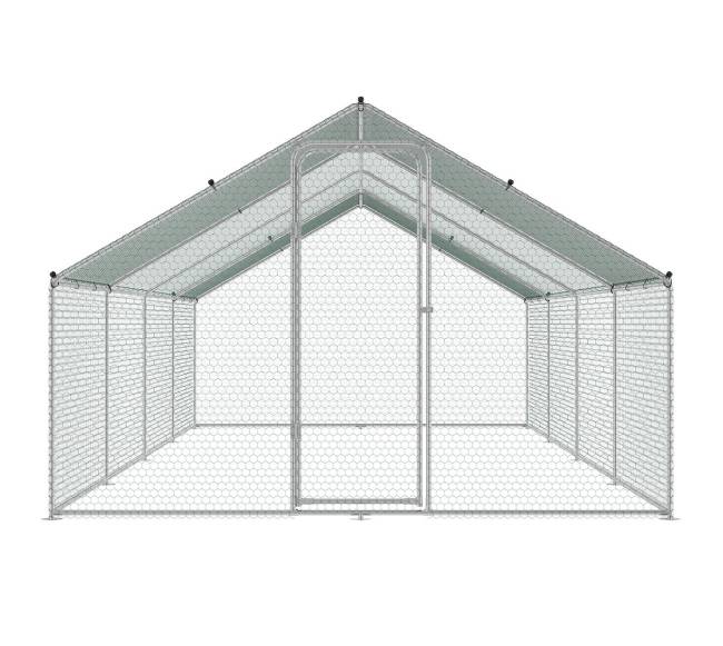 Didelis metalinis vištų namelis su aptvaru9