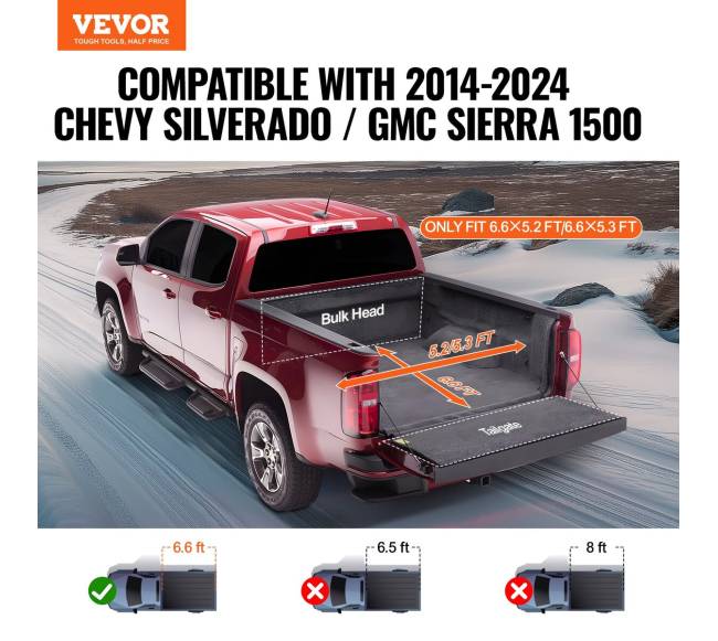 Roletinė dangtis Chevy Silverado GMC Sierra 15001