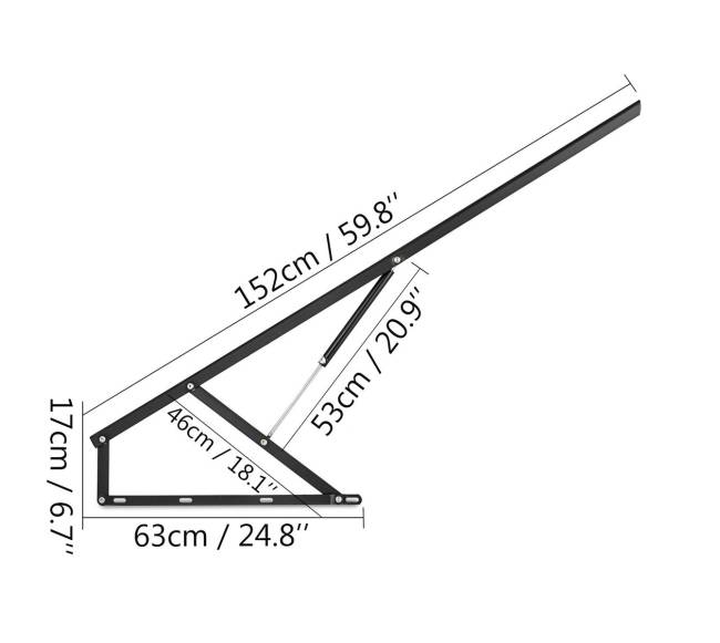 5 pėdų pneumatinė sofa-lova su kėlimo mechanizmu7