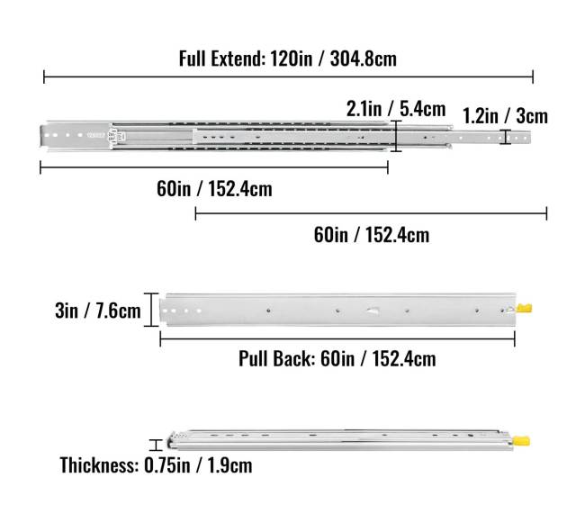 Ilgos stalčių bėgeliai su užraktu7
