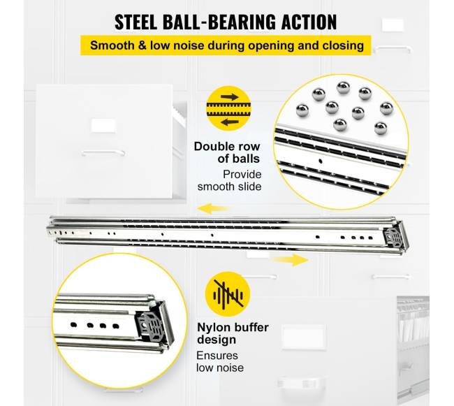 Tylių bėgių stalčių bėgeliai 50 cm3