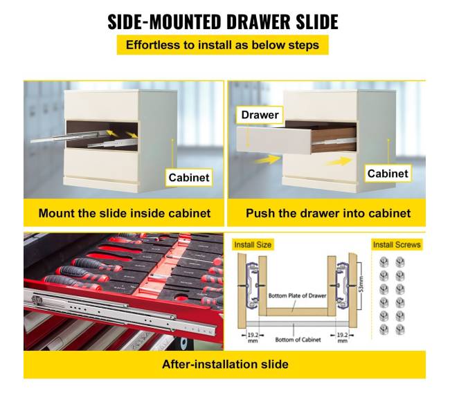 Tylių bėgių stalčių bėgeliai 50 cm5