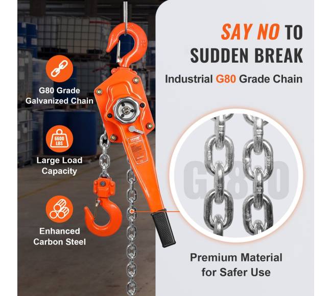 Rankinis svirties grandininis keltuvas, 3 tonos3