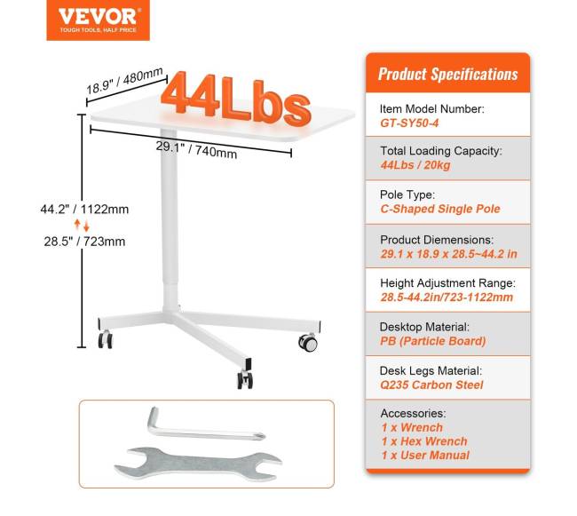 Mobilus darbo stalas su reguliuojamu aukščiu6