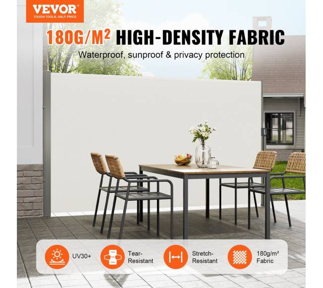 Ištraukiama šoninė markizė, 200x300 cm, smėlinė1